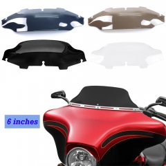 Motorcycle 6" Wave Windscreen Windshield Fit for 1996-2013 Harley Electra Glide, Street Glide, Ultra Limited and Tri Glide