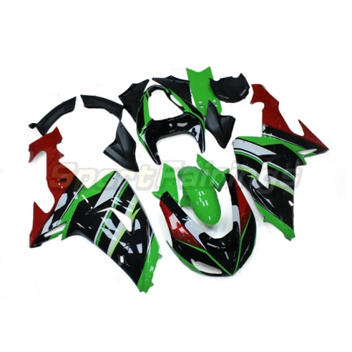 Sportfairings Fairing Kit fit for Kawasaki Ninja ZX10R 2006 - 2007 - Green Black Red