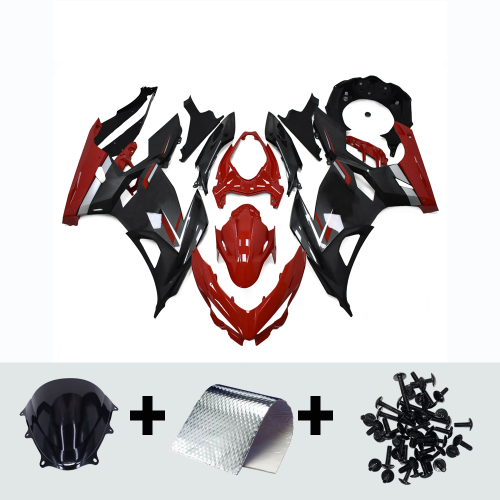 Red Black Fairings Kit for Kawasaki Ninja 400 2018 19 20 21 22 2023 ABS Bodywork