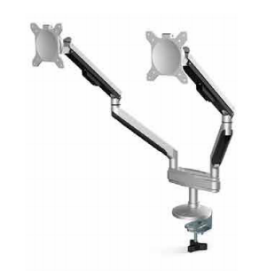 Dual Arm Monitor Stand - Height Adjustable VESA Mount Fits for 2 Computer Screens 14" to 32" - Each Arm Holds up to 17.6 lbs