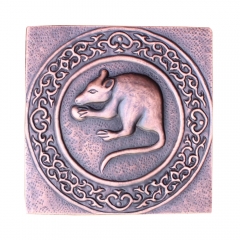 Akicon™ 4-Inch by 4-Inch Copper Tile Zodiac Series