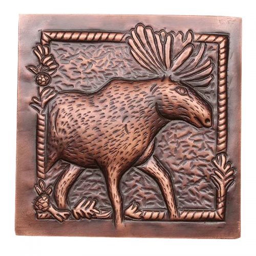Akicon™ 4-Inch by 4-Inch Copper Tile Animal Series