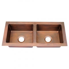 Akicon™ Equal Bowl Undermount Copper Kitchen Sink