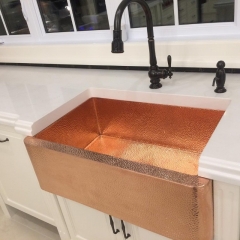 Akicon™ Single Bowl Farmhouse Apron Copper Kitchen Sink