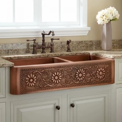 Akicon™ Equal Bowl Copper Apron Kitchen Sink