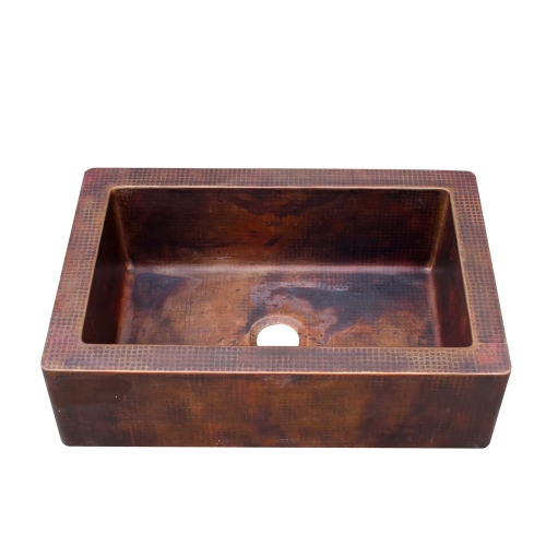 Akicon™ Single Bowl Farmhouse Apron Copper Kitchen Sink