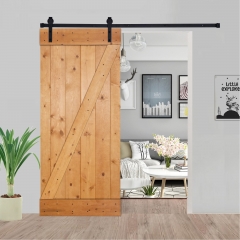 Akicon™ Paneled Solid Wood Stained Z Brace Series DIY Single Interior Barn Door; Pre-Drilled Ready to Assemble without Hardware