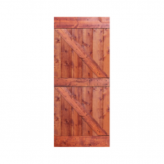 Akicon™ Paneled Solid Wood Stained Double Z - Brace Series DIY Single Interior Barn Door; Pre-Drilled Ready to Assemble without Hardware