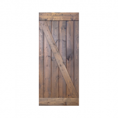 Akicon™ Paneled Solid Wood Stained Z Brace Series DIY Single Interior Barn Door; Pre-Drilled Ready to Assemble without Hardware