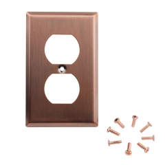 Akicon™ Copper Switch Plate 1-Gang Duplex Device Receptacle Wallplate, UL Listed, 3 PACK