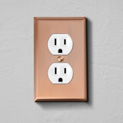 Akicon™ Copper Switch Plate 1-Gang Duplex Device Receptacle Wallplate, UL Listed, 3 PACK