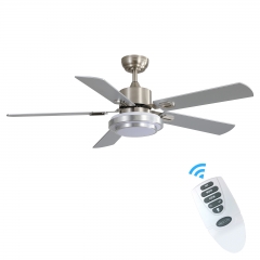 Akicon™ Ultra Quiet 52" Modern Ceiling Fan with Lights and Remote Control, Reversible Blades, 3-Speed, Dimmable LED Kit, Brushed Nickel