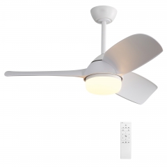 Akicon™ Ultra Quiet 42" Modern Ceiling Fan with Lights and Remote Control, Reversible Blades, 6-Speed, Dimmable LED Kit, White