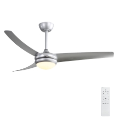 Akicon™ Ultra Quiet 52" Modern Ceiling Fan with Lights and Remote Control, Reversible Blades, 6-Speed, Dimmable LED Kit, Brushed Nickel