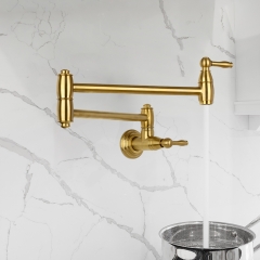 Akicon™ Pot Filler Kitchen Faucet Wall-Mounted - Brushed Gold