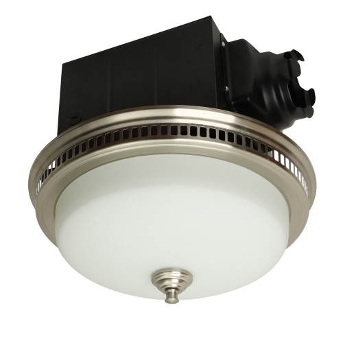 Akicon Exhaust Fan, Ultra Quiet 110 CFM 1.5 Sones Ventilation Exhaust Bathroom Fan with Light and Nightlight - Brushed Nickel
