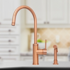 Akicon™ One-Handle Copper Widespread Kitchen Faucet with Side Sprayer