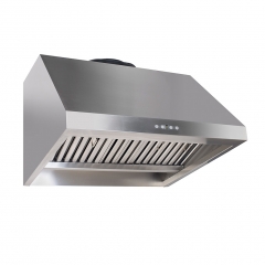 Outdoor Kitchen Barbeque Vent Hood, Poweful Suction Stainless Steel 8'' Duct BBQ Range Hood with LED Lights, 4-Speeds Max 2200 CFM