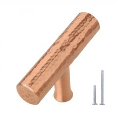 Akicon™ Hammered Copper Kitchen T Bar Cabinet Pulls 100% Solid Brass Drawer Knob AK01917A-C (10-PACK)
