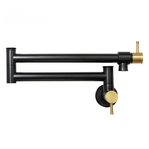 Akicon™ Pot Filler Kitchen Faucet Wall-Mounted - Matte Black & Brushed Gold