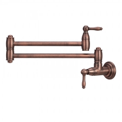 Akicon™ Pot Filler Kitchen Faucet, Solid Brass Wall-Mounted Faucet - Antique Bronze