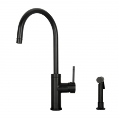 Akicon™ One-Handle Matte Black Widespread Kitchen Sink Faucet with Solid Brass Side Sprayer