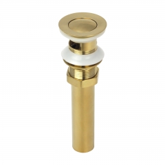 Akicon™ Brushed Gold Pop up Drain Stopper With Overflow - 3 Years Warranty