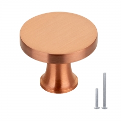 Akicon™ Copper Kitchen Cabinet Knobs 1-1/4 inch (32 mm) Diameter 100% Solid Brass Drawer Knob AK01916-C (10-PACK)
