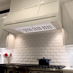 36 Inch Insert/Built-in Range Hood, Ultra Quiet, Powerful Suction Satin White Ducted Kitchen Vent Hood with Dimmable LED Lights, 3-Speeds 600CFM