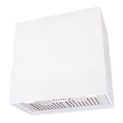 Akicon 30" Stainless Steel Range Hood, Modern Box Kitchen Hood with Powerful Vent Motor, Wall Mount, 30”W*30”H*14D, Signal White