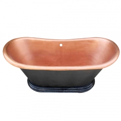 Custom Copper Double Slipper Tub - Black & Copper