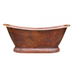 Custom Copper Double Slipper Tub - Fire Hand Hammered