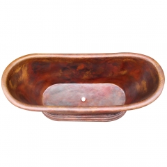 Custom Copper Double Slipper Tub - Fire Hand Hammered