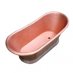 Custom Copper Double Slipper Tub - Antique Copper