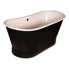 Custom Double Slipper Cast Iron Skirted Tub - Matte Black