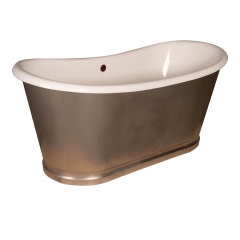 Custom Double Slipper Cast Iron Skirted Tub - Stainless Steel / Polished Gold / Polished Chrome