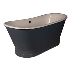 Custom Double Slipper Cast Iron Skirted Tub - Grey Blue