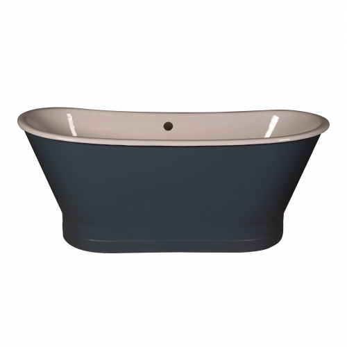 Custom Double Slipper Cast Iron Skirted Tub - Grey Blue