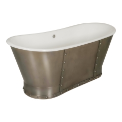 Custom Double Slipper Cast Iron Skirted Tub