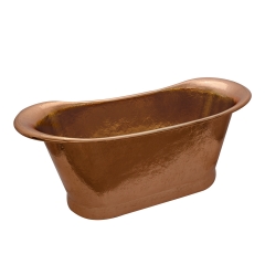 Custom Copper Double Slipper Tub - Shiny Copper