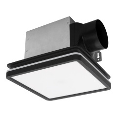 Bathroom Exhaust Fan with Light & 3.5W Nightlight, 80CFM 2.0 Sones Exhaust Fan for Bathroom Ceiling, Square, Black