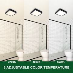 Bathroom Exhaust Fan with Light & 3.5W Nightlight, 80CFM 2.0 Sones Exhaust Fan for Bathroom Ceiling, Square, Black