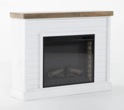 White & Brown Fireplace Mantel