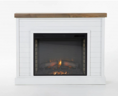 White & Brown Fireplace Mantel