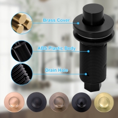 Akicon Matte Black Garbage Disposal Air Switch Kit, Dual Outlet Sink Top Waste Disposal On/Off Push Button with Brass Cover