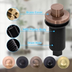 Akicon Antique Copper Garbage Disposal Air Switch Kit with Sink Top Waste Disposal On/Off Push Button with Brass Cover and Plastic