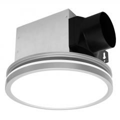 Bathroom Exhaust Fan with Light & Nightlight, 80CFM 2.0 Sones Quiet, Ventilation Fan, UL/HVI Certified, Round, Silver