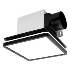 Bathroom Exhaust Fan with Light & 3.5W Nightlight, 80CFM 2.0 Sones Exhaust Fan for Bathroom Ceiling, Square, Black