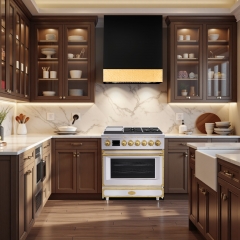 Akicon 36" Freestanding Gas Range with 6 Sealed Burners Cooktop, Rapid Convection Oven, Large Capacity with Heavy-Duty Cast Iron Grate Cooking Stove A