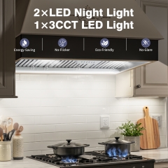 Akicon 42 Inch Range Hood Insert, 1200 CFM Ultra-Quiet Stainless Steel Ducted Vent Hood Insert with Dimmable LED Lights and Dishwasher Safe Filters